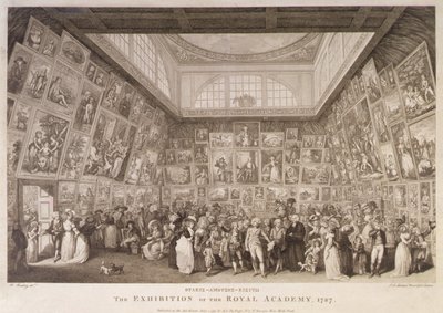 Vue intérieure de Somerset House montrant une exposition de la Royal Academy of Arts en 1787 - Johann Heinrich Ramberg
