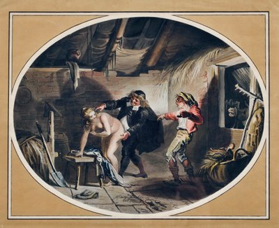 La jument de Compère Pierre (gravure et aquarelle) - Johann Heinrich Ramberg