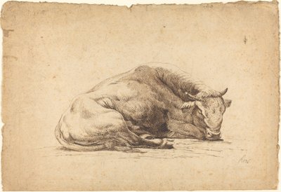Un taureau dormant - Johann Heinrich Roos