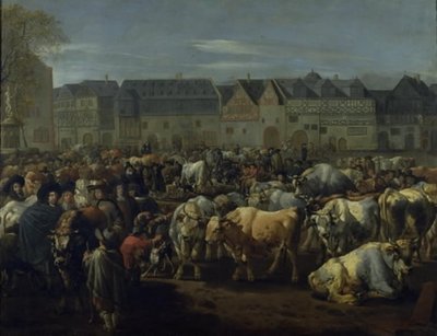 Une foire aux bestiaux - Johann Heinrich Roos