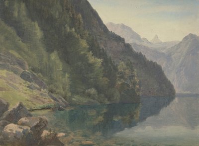Rivage boisé au lac Königsee, première moitié du 19ème siècle - Johann Heinrich Schilbach