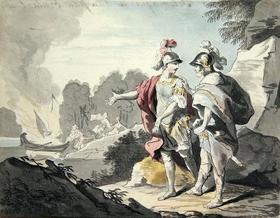Nestor montre le navire à Télémaque - Johann Heinrich Tischbein