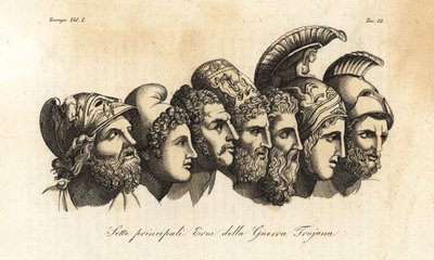 Bustes des sept principaux héros de la guerre de Troie - Johann Heinrich Wilhelm (after) Tischbein