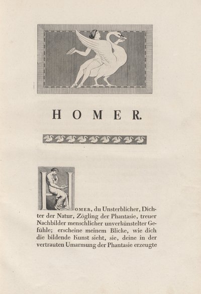 Homer Nach Antiken Gezeichnet - Johann Heinrich Wilhelm Tischbein for authors Homer and Christian Gottlob Heyne