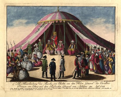 La déposition du pacha de Khotyn par le prince Josias de Saxe-Cobourg et le général, sept 1788 - Johann Hieronymus Loeschenkohl