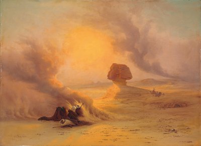 Caravane prise dans le vent de Sinum près de Gizah - Johann Jakob Frey