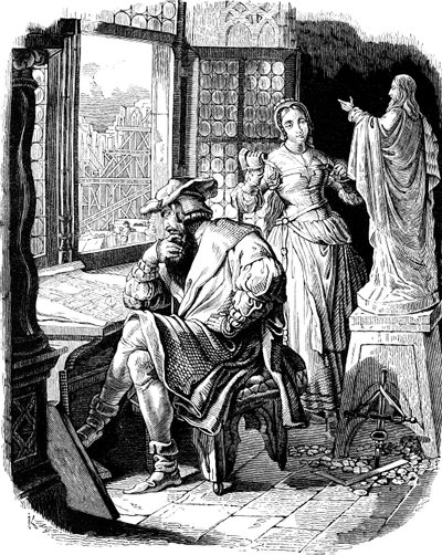 Architecte Erwin von Steinbach avec sa fille Sabina Illustration de l