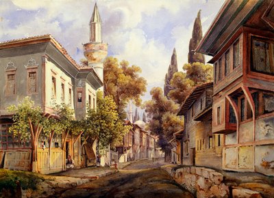 Une rue à Constantinople, 1835 - Johann Jakob Wolfensberger