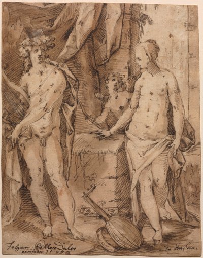 Apollon avec Érato et Cupidon - Johann Kellerthaler