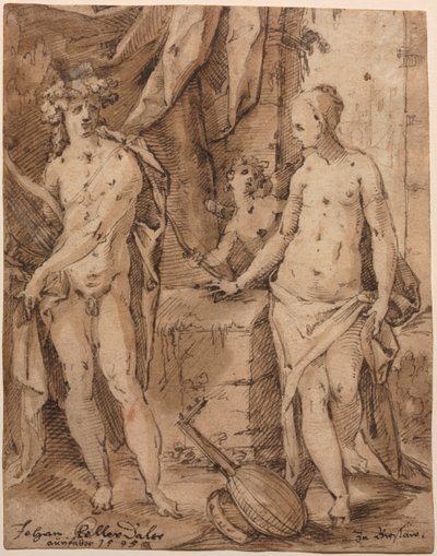 Apollon avec Érato et Cupidon, 1595 - Johann Kellerthaler