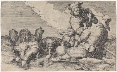 Cinq buveurs - Johann Liss (attributed to)