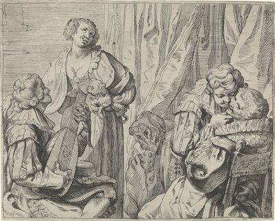 Jeunes amoureux et un fou dans un intérieur - Johann Liss
