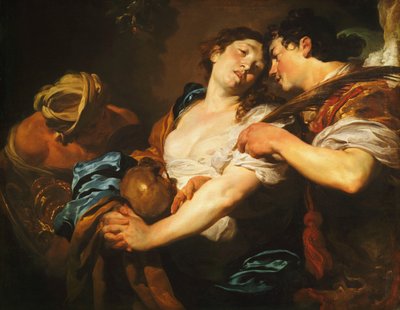 Un pécheur repentant se détournant de la tentation et offert une palme de salut par un ange - Johann Liss or Lis or von Lys