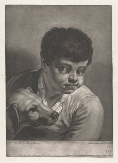 Portrait de garçon et chien - Johann Lorenz Haid