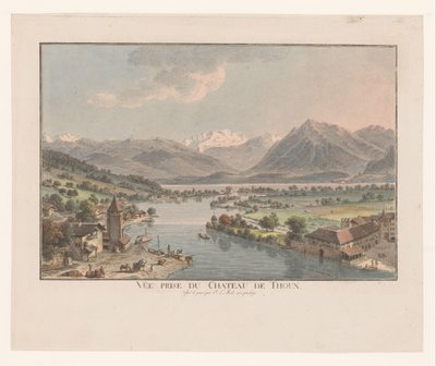 Vue du lac de Thoune depuis le château de Thoune - Johann Ludwig Aberli