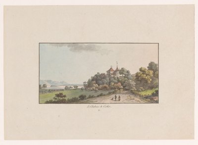 Vue sur le Château de Cerlier à Erlach - Johann Ludwig Aberli