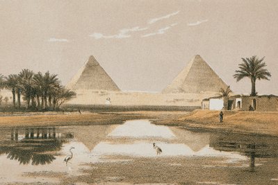 Les Pyramides de Gizeh. Gravure par Bernatz et alii - Steinkopk J.F. Éditeur - Johann Martin Bernatz