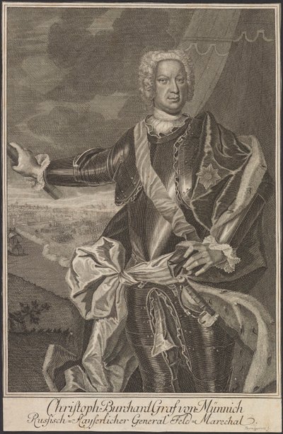 Portrait du comte Burkhard Christoph von Münnich 1683-1767 - Johann Martin Bernigeroth