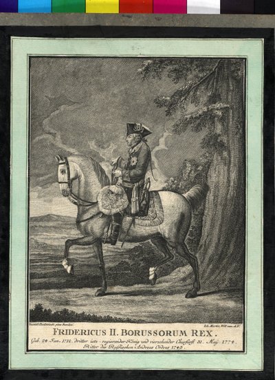 Frédéric II de Prusse à cheval - Johann Martin Will