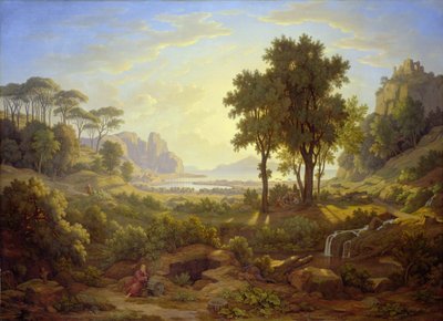Paysage italien au coucher du soleil - Johann Martin von Rohden