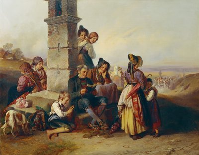 Le repos des pèlerins - Johann Matthias Ranftl