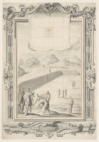 Étude pour le premier plan du temple de Salomon, planche 420, Physica Sacra - Johann Melchior Füssli