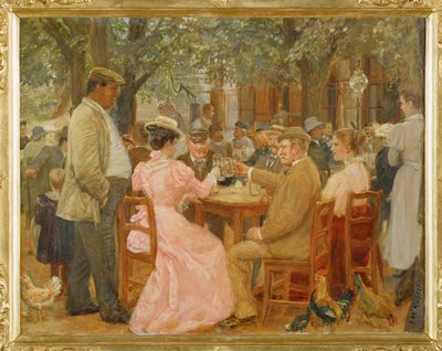 Beim Heurigen - in a Heurigen -pub ... (huile sur bois) - Johann Michael Kupfer