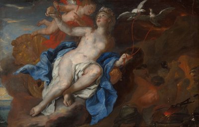 Vénus et Cupidon à la forge de Vulcain, vers 1690-95 - Johann Michael Rottmayr