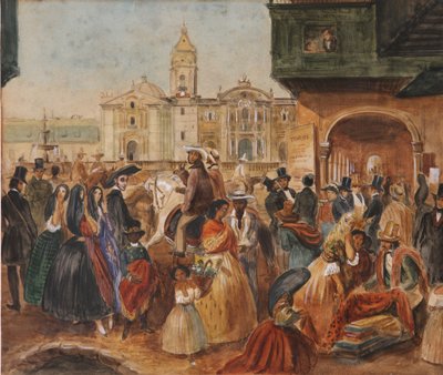 Étude pour la place principale de Lima - Johann Moritz Rugendas