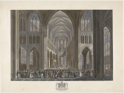 Inzegening van koning Willem I in de Sint-Goedelekerk te Brussel op 21 september 1815 - Johann Nepomuk Gibèle (possibly)
