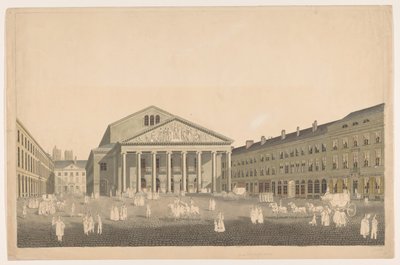 Vue du Théâtre Royal à Bruxelles - Johann Nepomuk Gibèle