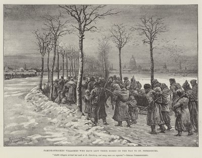 Villageois affamés ayant quitté leurs maisons en route pour Saint-Pétersbourg - Johann Nepomuk Schonberg