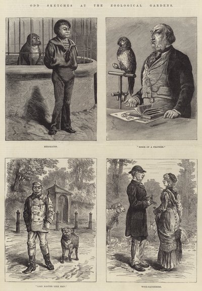 Croquis divers au jardin zoologique - Johann Nepomuk Schonberg