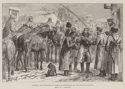 Arrêter le transport de chevaux à Novoselitza, à la frontière russe - Johann Nepomuk Schonberg