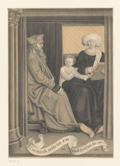 Évêque Servatius avec une femme et un enfant (Œuvres de la collection des frères Boisserée) - Johann Nepomuk Strixner