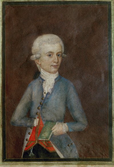 Wolfgang Amadeus Mozart (ca ... (gouache sur parchemin) - Johann Nepomuk della Croce