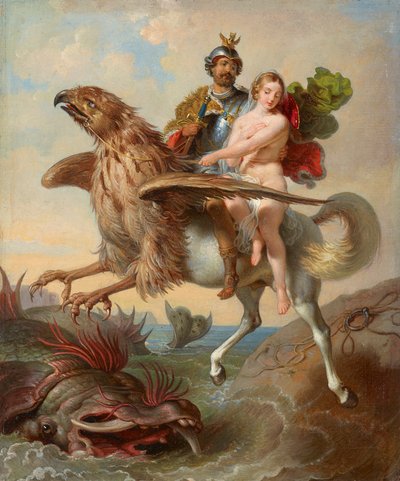 Rüdiger et Angelica (Étude pour "Rüdiger et Angelica") - Johann Peter Krafft