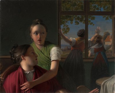 Quatre filles dans une chambre - Johann Peter Krafft