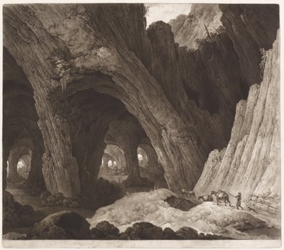 Voyageurs se reposant dans des cavernes gigantesques - Johann Peter Pichler, after Guillam Dubois