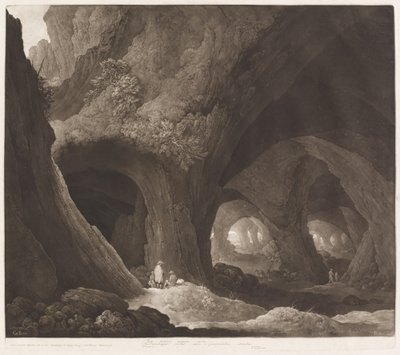 Voyageurs dans des cavernes gigantesques - Johann Peter Pichler, after Guillam Dubois