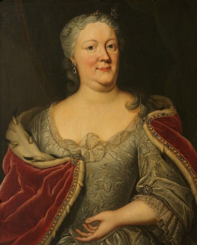 Portrait de Maria Louisa van Hessen-Kassel, appelée Maaike-Meu. Veuve du stathouder de Frise John Willem Friso, prince d