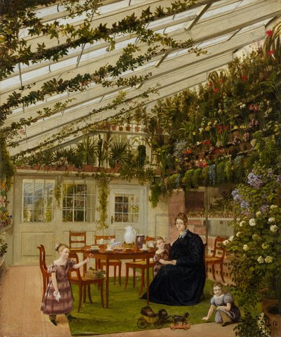 La famille de M. Westfal dans la serre, 1836 - Johann Philipp Eduard Gartner
