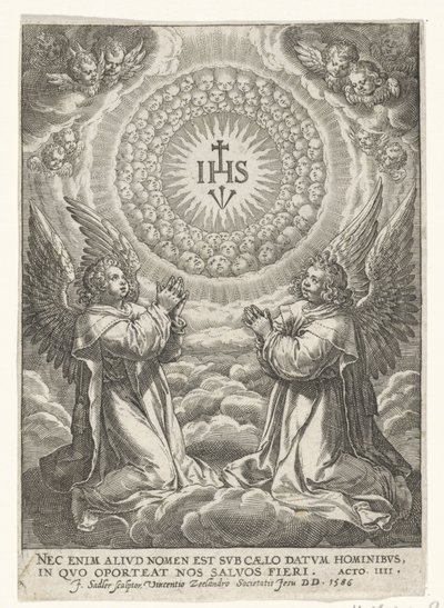 Anges adorant le monogramme du Christ - Johann Sadeler (I)