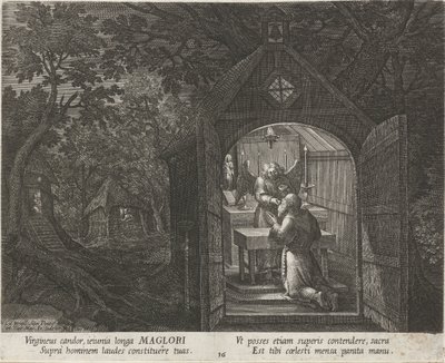 Saint Maglor en ermite - Johann Sadeler (I)