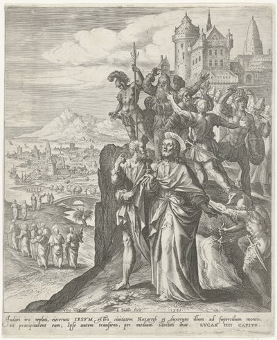 Les habitants de Nazareth chassent le Christ de la ville - Johann Sadeler (I)