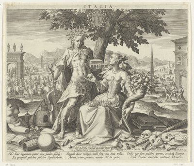 Italie, avec Vénus et Apollon (Allegories des pays européens) - Johann Sadeler (I)