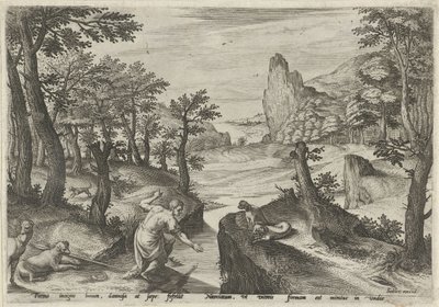 Narcisse (Paysages avec scènes mythologiques) - Johann Sadeler (I)