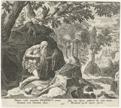 Onyphrius le Grand en ermite (Solitudo Sive Vitae Patrum Eremicolarum) - Johann Sadeler (I)