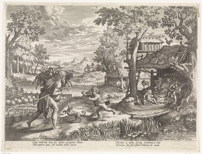 Set accueille Adam à son retour des champs - Johann Sadeler (I)