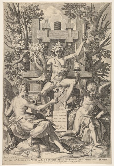 Bacchus, Musique, Amour, 1575-1600 - Johann Sadeler I